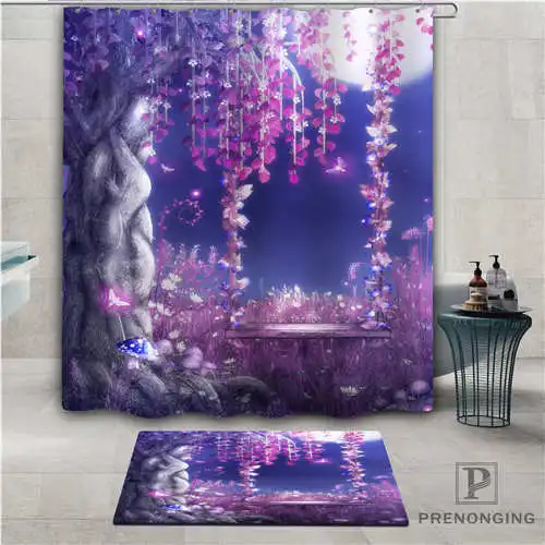Пользовательский магический фон (1) водонепроницаемый занавеска для душа коврик