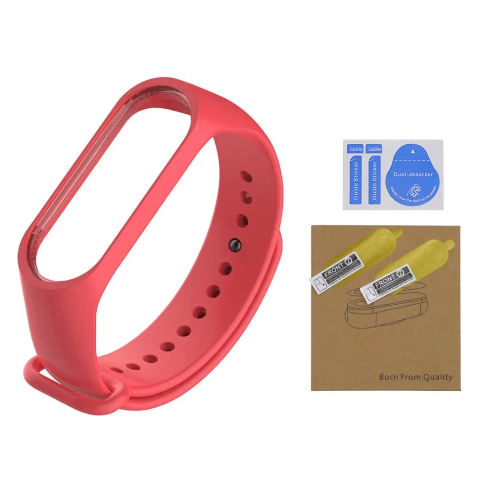 Силиконовый ремешок для Xiaomi Mi Band 3 и Защита экрана браслет на запястье