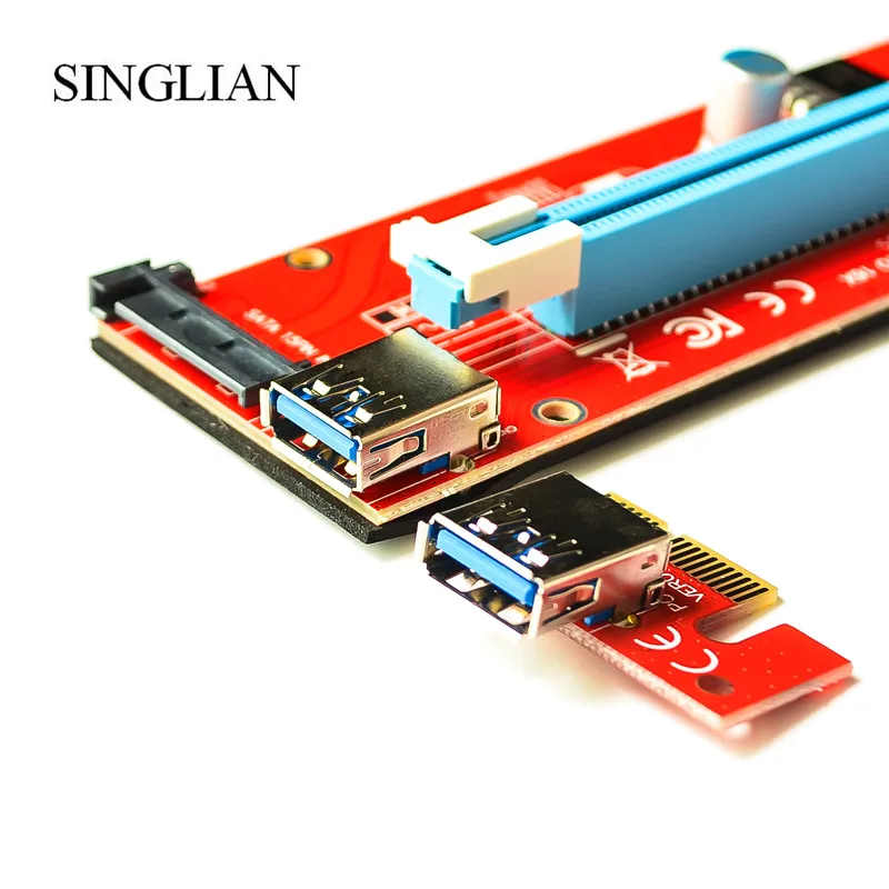 2018 Новый PCIE 1X до 16X удлинитель для видеокарты SATA адаптера питания|Соединители| |