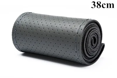 38 Gray Thread Сделай Сам, натуральная кожа, оплетка, покрытие на руль, мягкая, не скользит,, Воловья кожа, на руль, для 36, 38, 40 см, размер - Название цвета: 38 Gray Thread