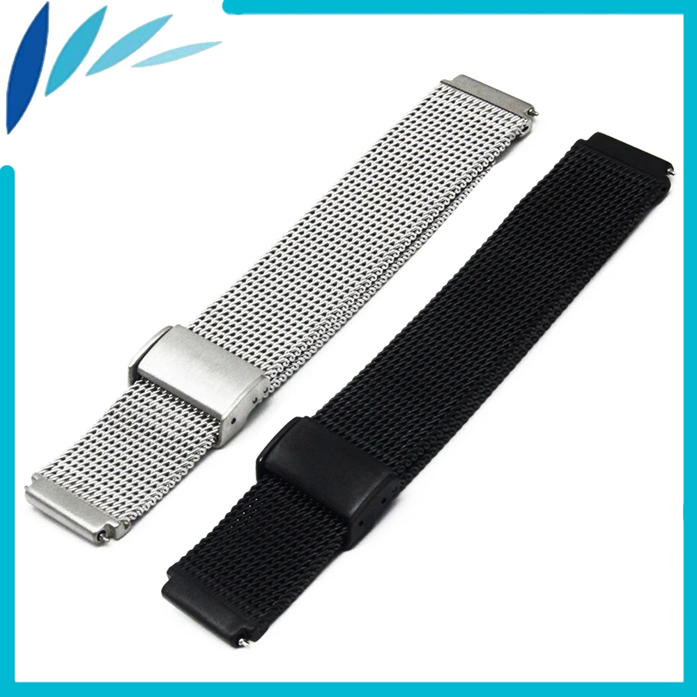 

Stainless Steel Watch Band 18mm 22mm for Oris Hook Clasp Strap Quick Release Loop Wrist Belt Bracelet Black Silver + Spring Bar