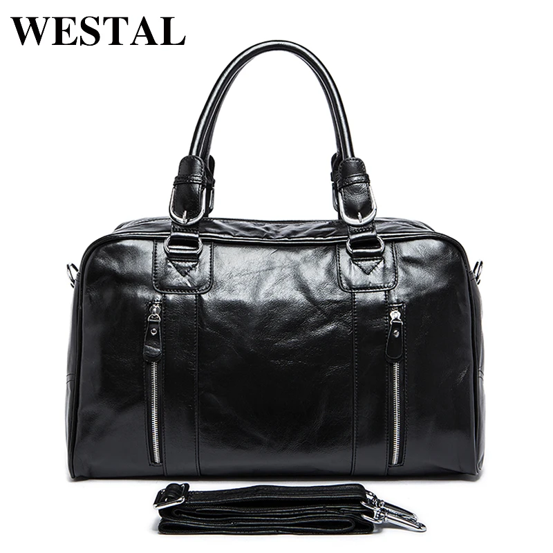 WESTAL Мужские Из Натуральной кожи Сумка мужская Кожаная Большой Дорожные Сумки