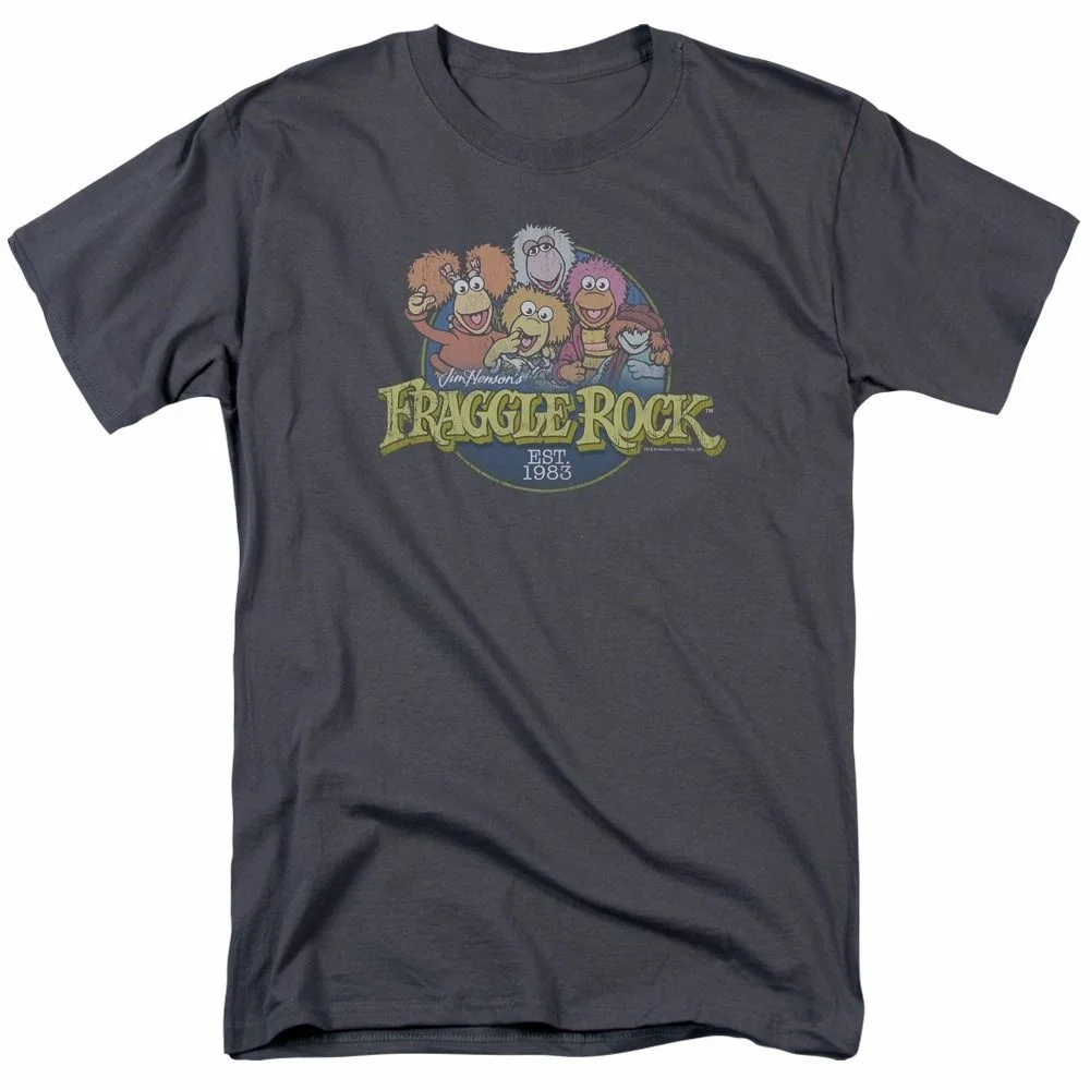 Для мужчин футболка s Fraggle рок круг Логотип Джим Хенсон лицензированный взрослых