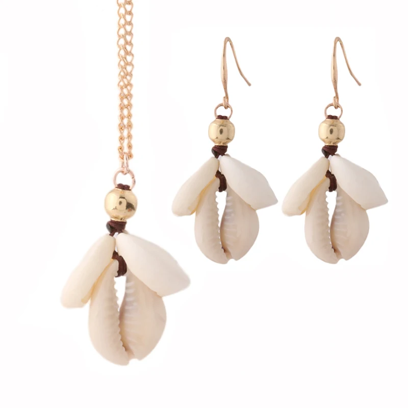 Висячие серьги NeeFu WoFu брендовые большие длинные цветные золотые в форме ракушек