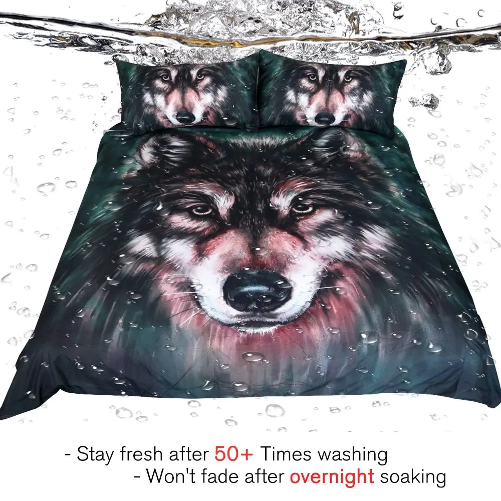 Теплый Тур постельное белье с принтом волк холодный черный пододеяльник набор 3D