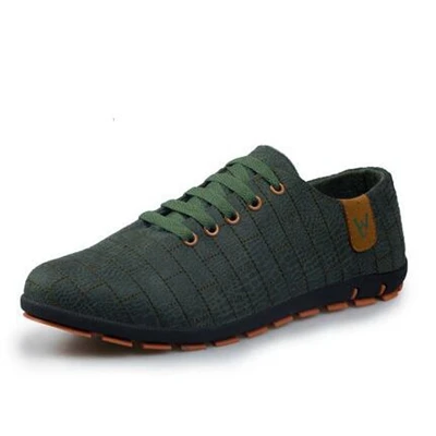 Green Весенне-летняя мужская обувь дышащая мужская обувь повседневная модная парусиновая обувь на плоской подошве со шнуровкой zapatillas hombre размера плюс 45,46 47 - Цвет: Green