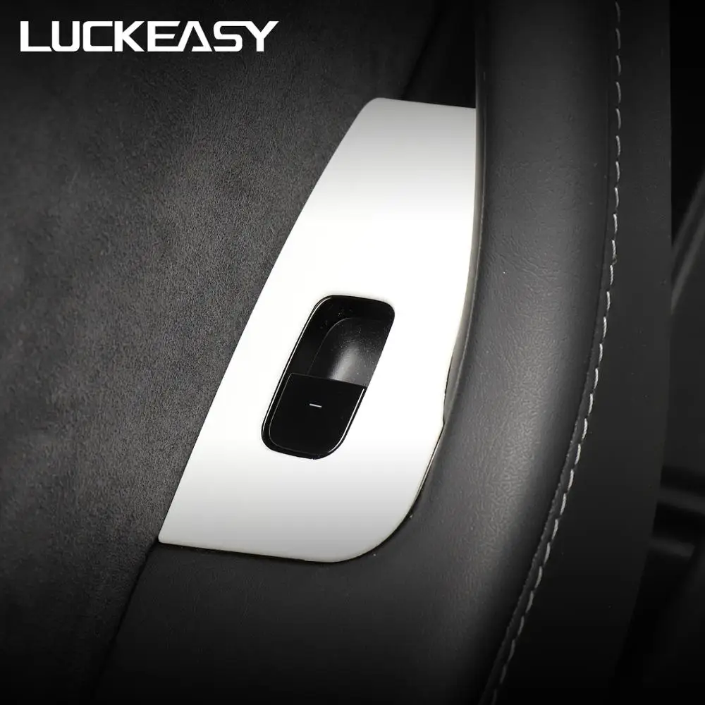 LUCKEASY окна автомобиля кнопки изменение ABS патч для Tesla модель 3- самолет версия Красный Белый подъюбник 6 шт./компл