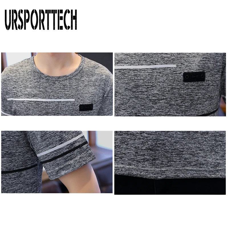 URSPORTTECH мужские футболки размера плюс 5XL 4XL Homme летние хлопковые с коротким рукавом