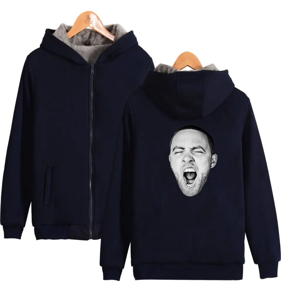 LUCKYFRIDAYF 2018 Mac Miller Толстая зимняя толстовка на молнии мужская и женская куртка