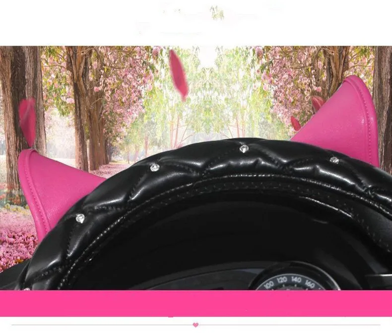 Чехол рулевого колеса автомобиля с кошачьими ушками набор в дрель Ca крышка