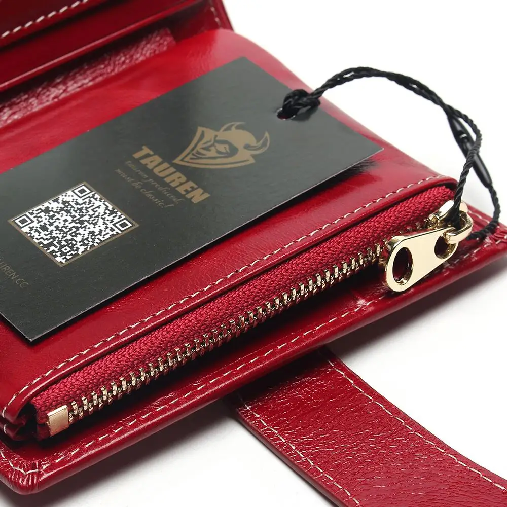 100% Genuine Leather Women Short Wallet Female Small Walet Fashion Lady Mini Zipper Money Bag Vallet Coin Purse Card Holder | Багаж и