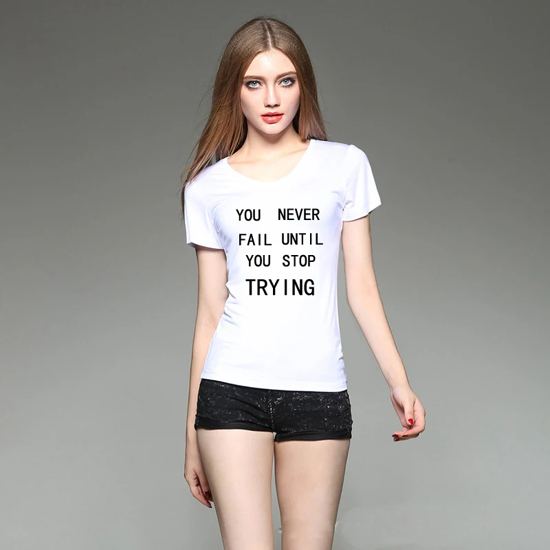 Вы никогда не подведет пока вы пытаться буквы вдохновляющий принт Для женщин