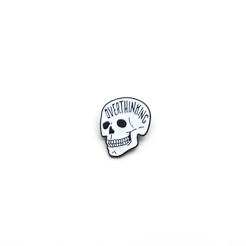 Halloween Brooches Overthink Skull Soft Enamel Pin for Girls Lapel Pin Hat/bag Pins Denim Jacket Shirt Women Brooch Badge Q554