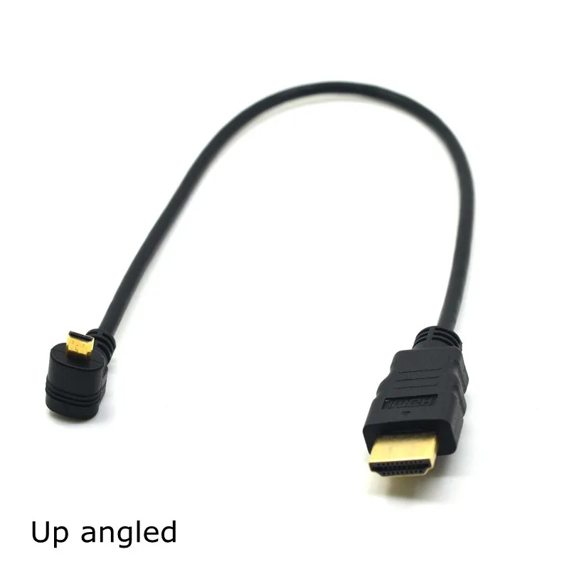Micro HDMI совместимый вверх и вниз угловой к hdmi кабелю позолоченный 3D 4K 1080p MicroHDMI