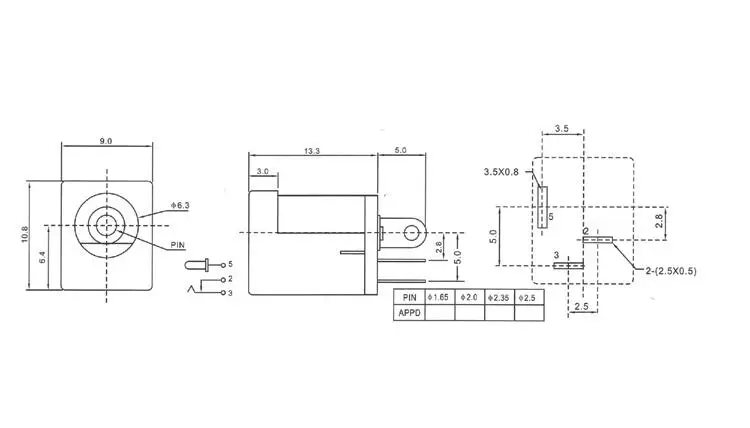 10 шт. вертикальные розетки DC 5 5x2 1 мм 180 x | Обустройство дома