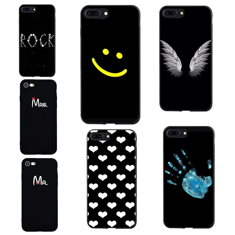 Mr Mrs TPU Case Soft Silicone For iphone x case 6s 6 5s se 7 8 plus X Cover Capa CDG Heart |
