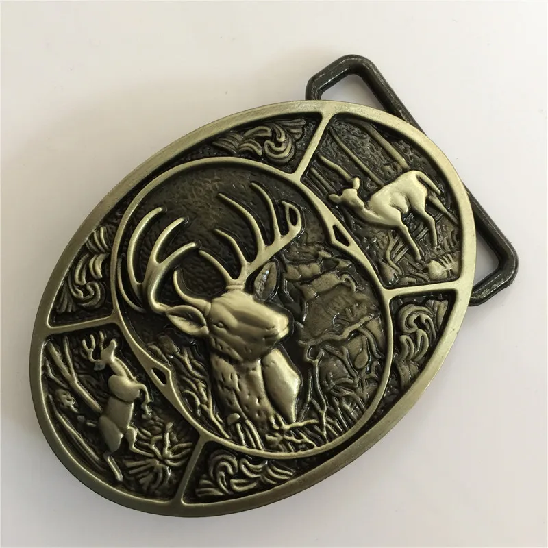 Retail Western Cowboy Belt Buckle With High Quality Oval Bronze Deer Metal Buckles for Mens Accessories 4cm Wide | Дом и сад