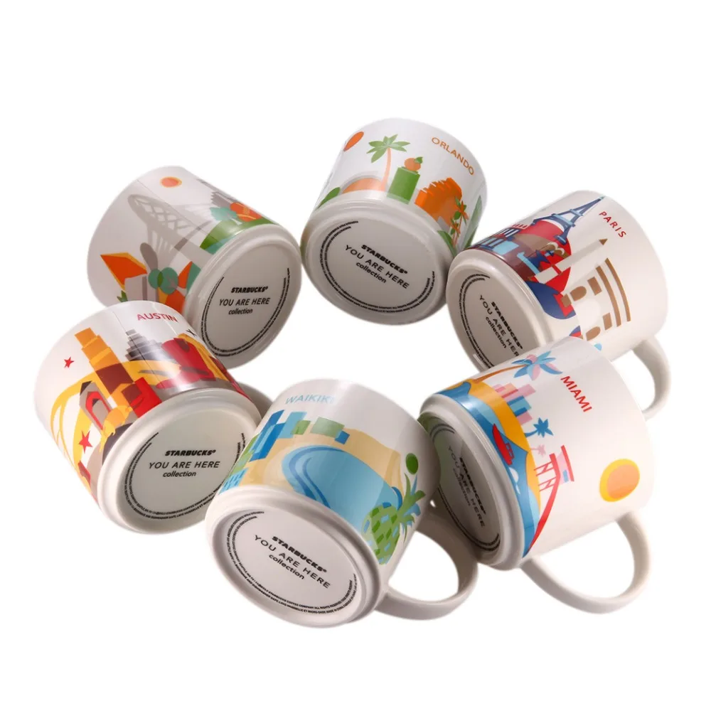 Глобальный коллекция Керамика кружка с изображением города США Город костяной