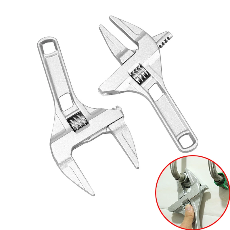 

ZtDpLsd 1Pcs 16-68mm Adjustable Wrench Large Open Universal Snap Grip Spanner Bathroom Repair Tools With Short Handle Hand
