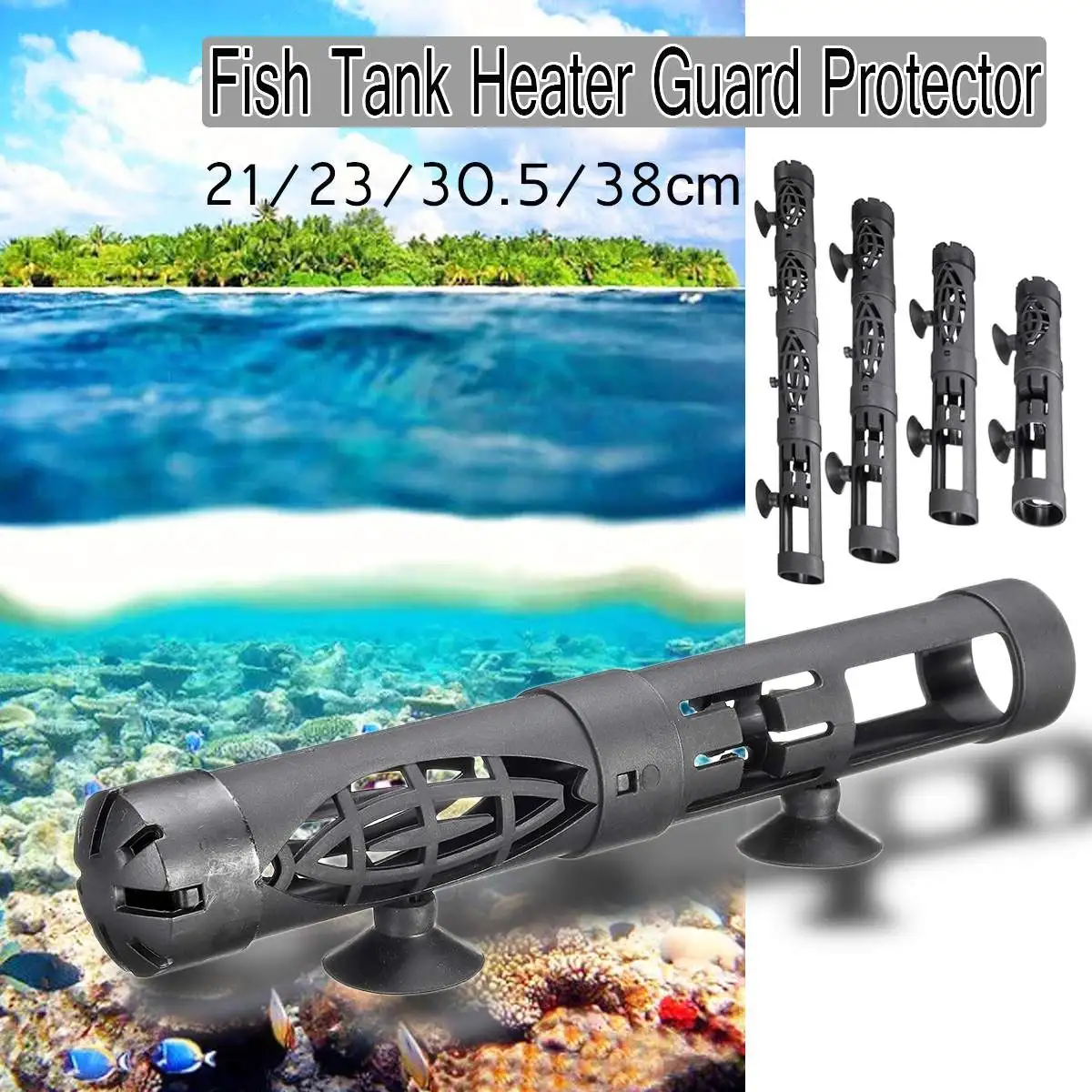 Садок для рыбы Температура воды термостат нагреватель Защитная крышка аквариум нагревательный стержень нагреватель Защитная крышка с присосками
