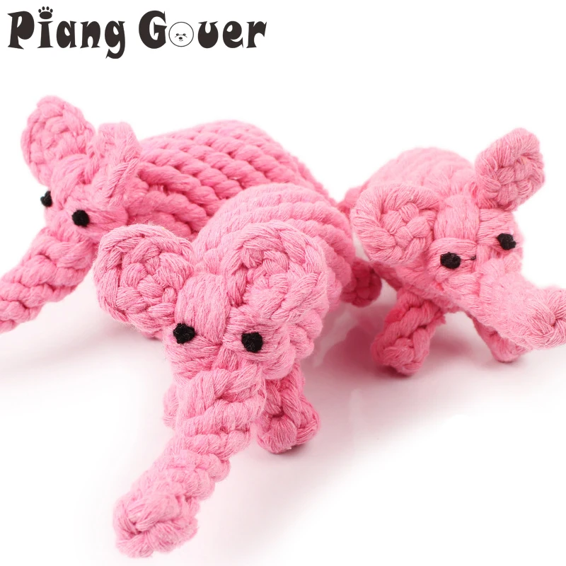 Жевательные игрушки для собак и слонов розовая веревка оранжевая хлопковая ручной работы Зубы игрушка