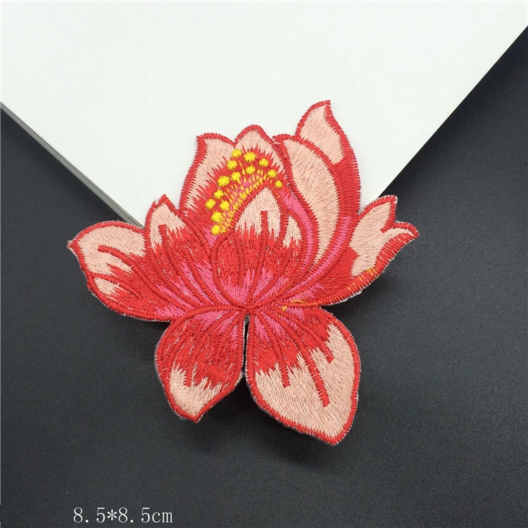 9 видов конструкций цветы лотоса железные нашивки одежда аппликация вышивка
