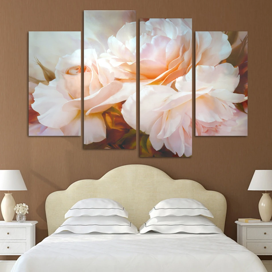 

4pcs 5d diy diamond Rose Flower full square drill diamond embroidery rhinestones painting kit triptych painting H391