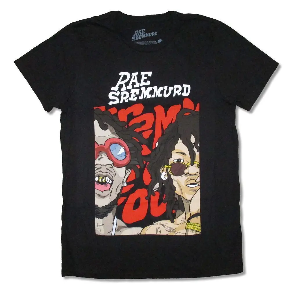 Раэ Sremmurd Мультфильм Мужская Черная Футболка Новый Официальный Взрослых | одежда