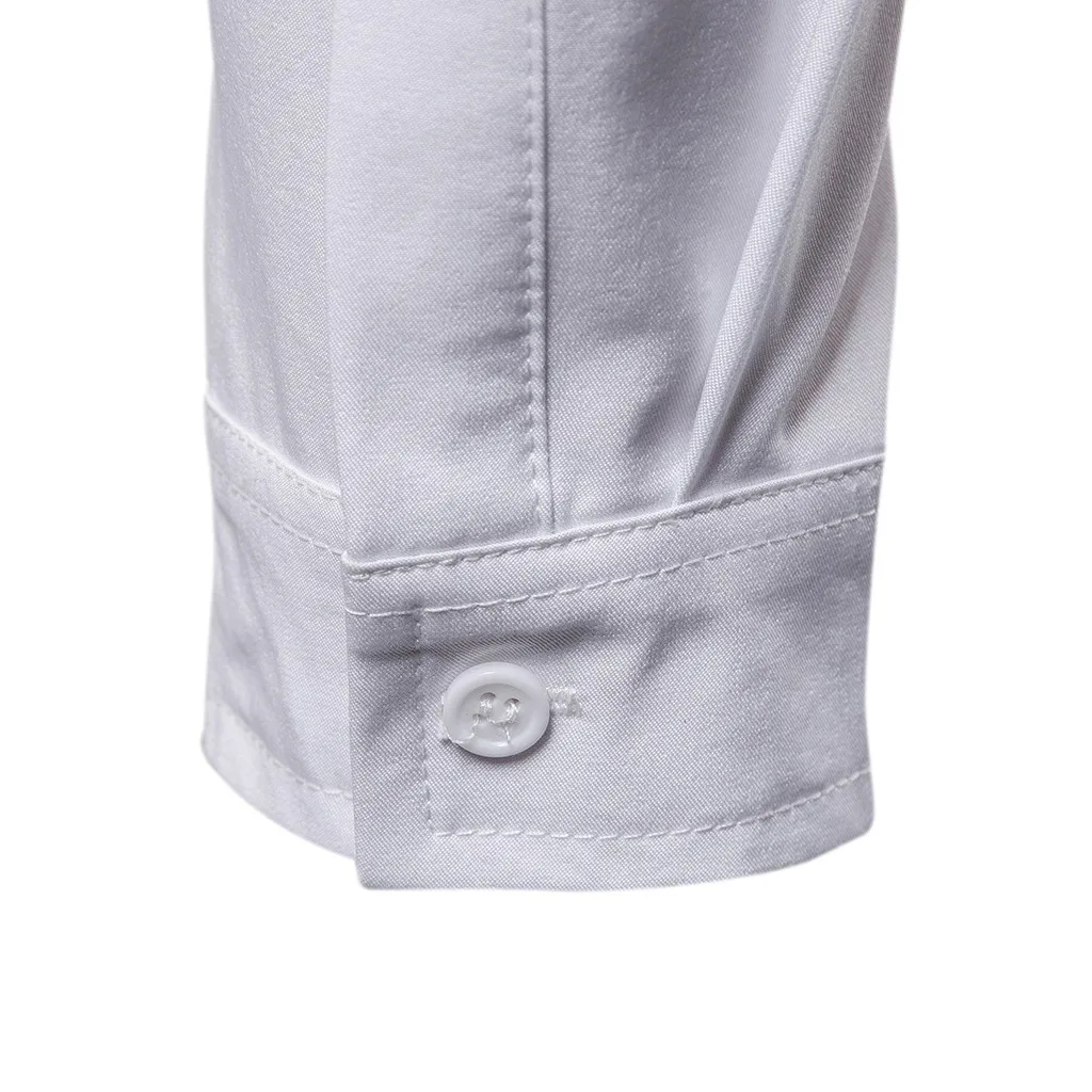 Мужская Профессиональная рубашка с длинным рукавом белая приталенная