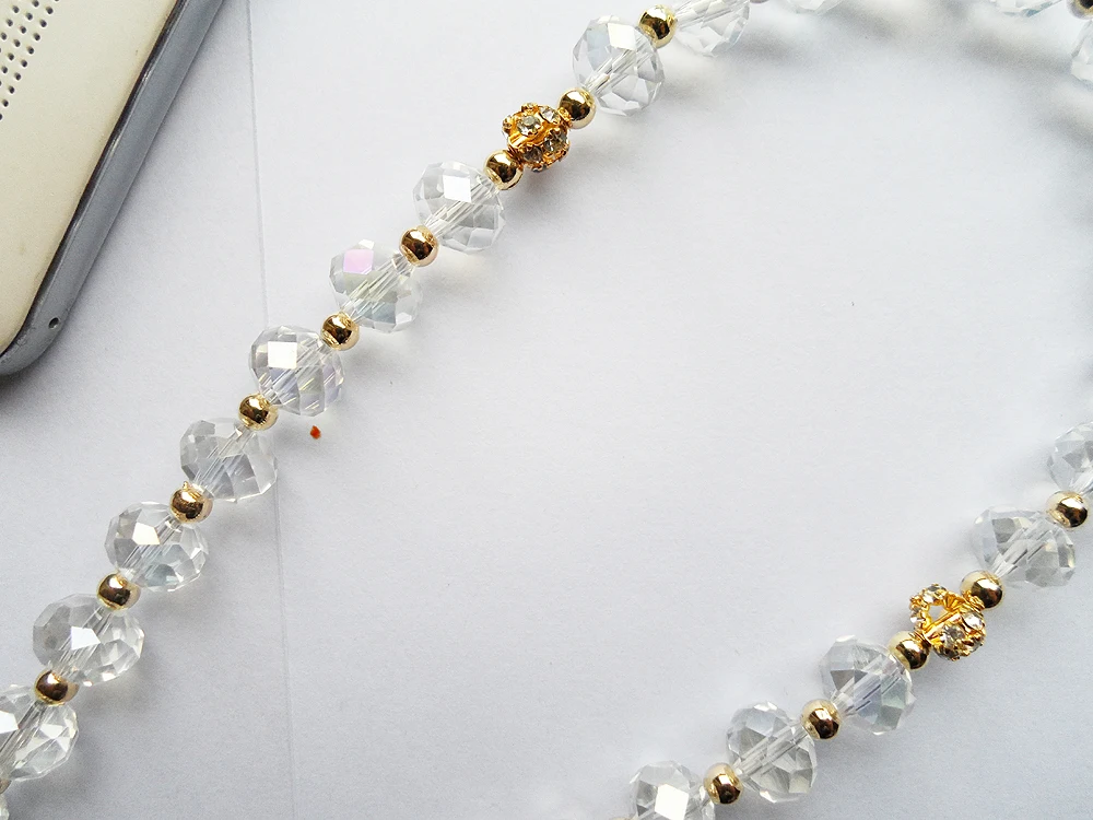 Эластичный браслет с белым кристаллом мусульманский подвеской покрытый золотом