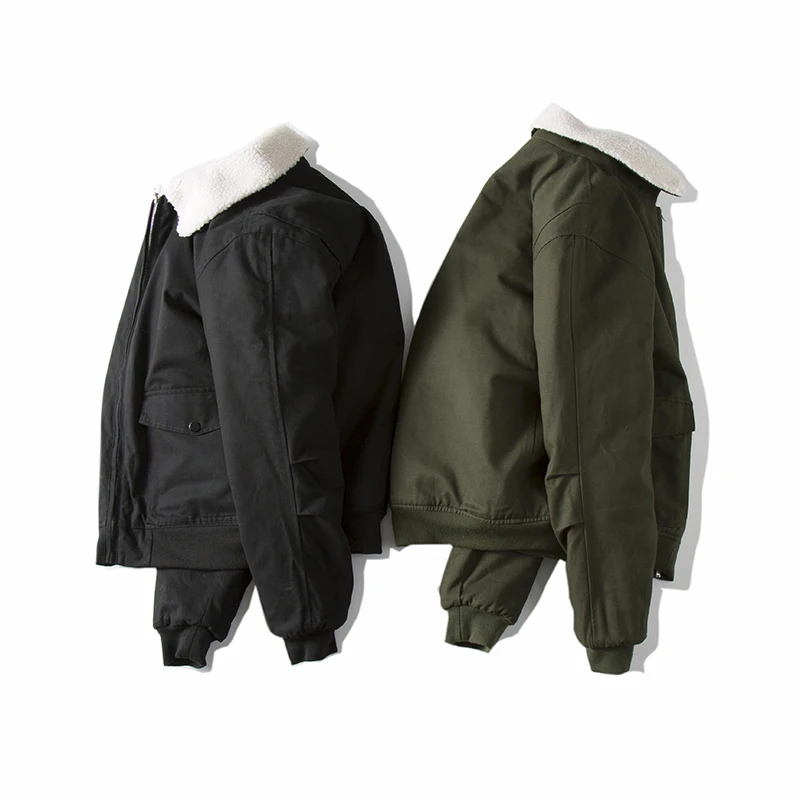 Шерпа Льняная мужская куртка осень зима армейский зеленый черный карман