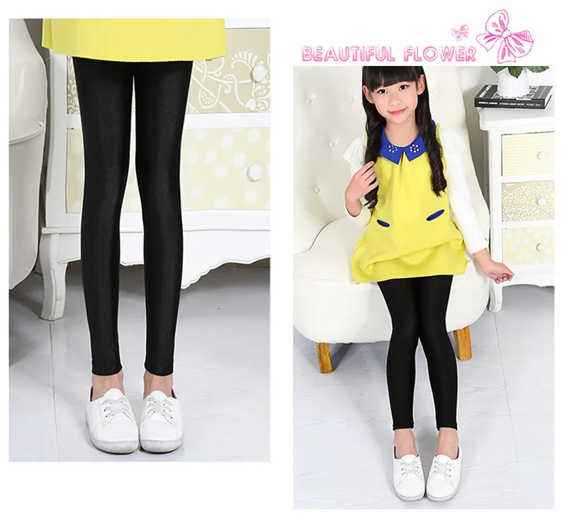 Симпатичные леггинсы для девочек штаны маленьких яркие однотонные детские