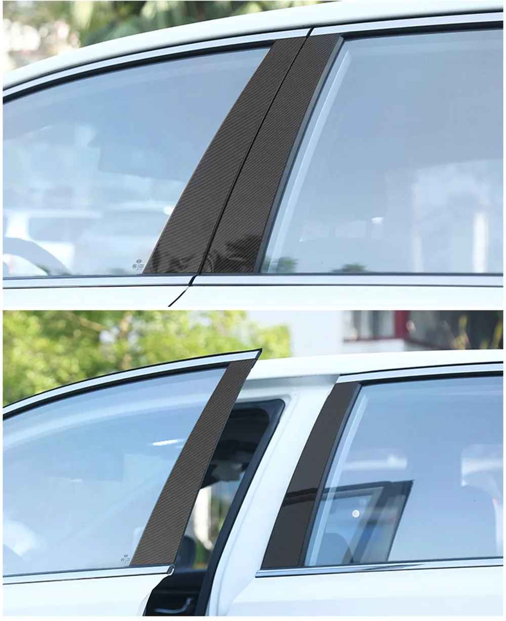 Buendeer 10 шт./компл. углеродного волокна отделка стойки протектор для Mazda CX5 2011- окно для выступаюших деталей наружные декоративные аксессуары