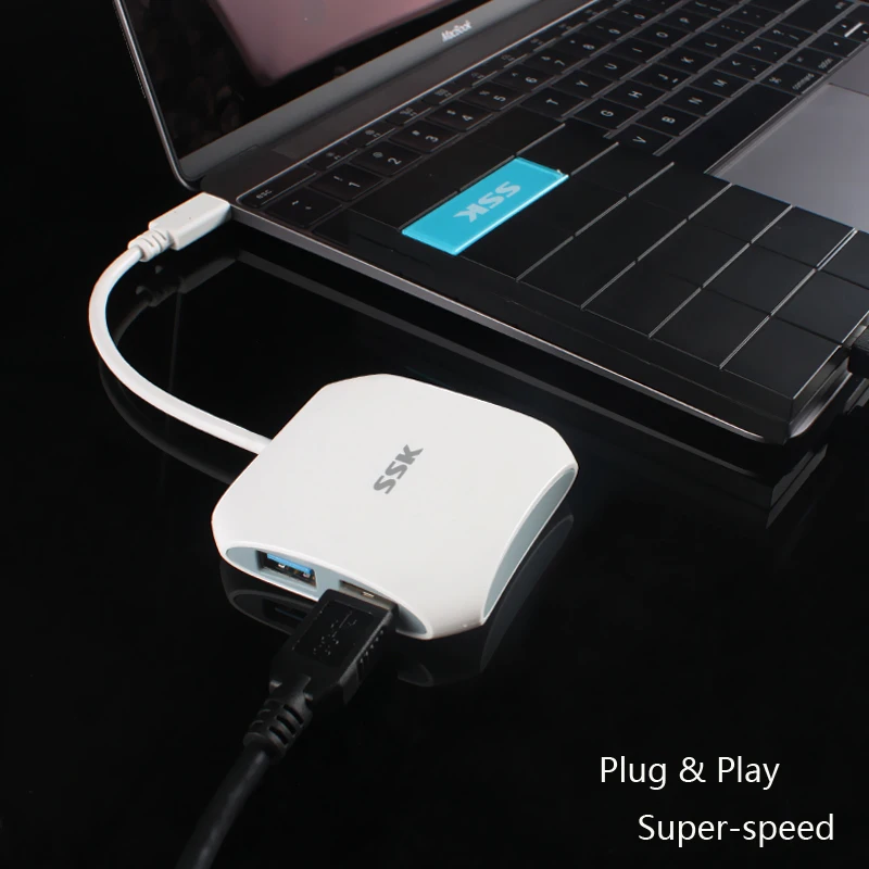 SSK высокоскоростной и производительный 4-портовый концентратор usb 1 Type-C с