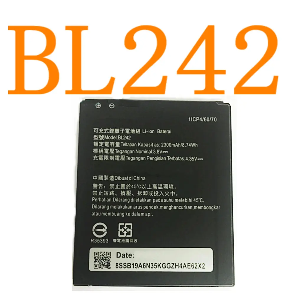 BL242 2300 мАч высококачественные Сменные Аккумуляторы Аккумулятор для Lenovo A6010 Plus