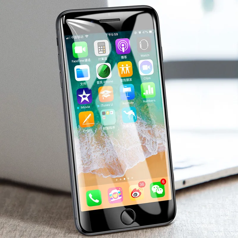 Закаленное стекло 5D с полным покрытием для iPhone 7 8 6 Plus Защитная пленка 6s XR XS MAX