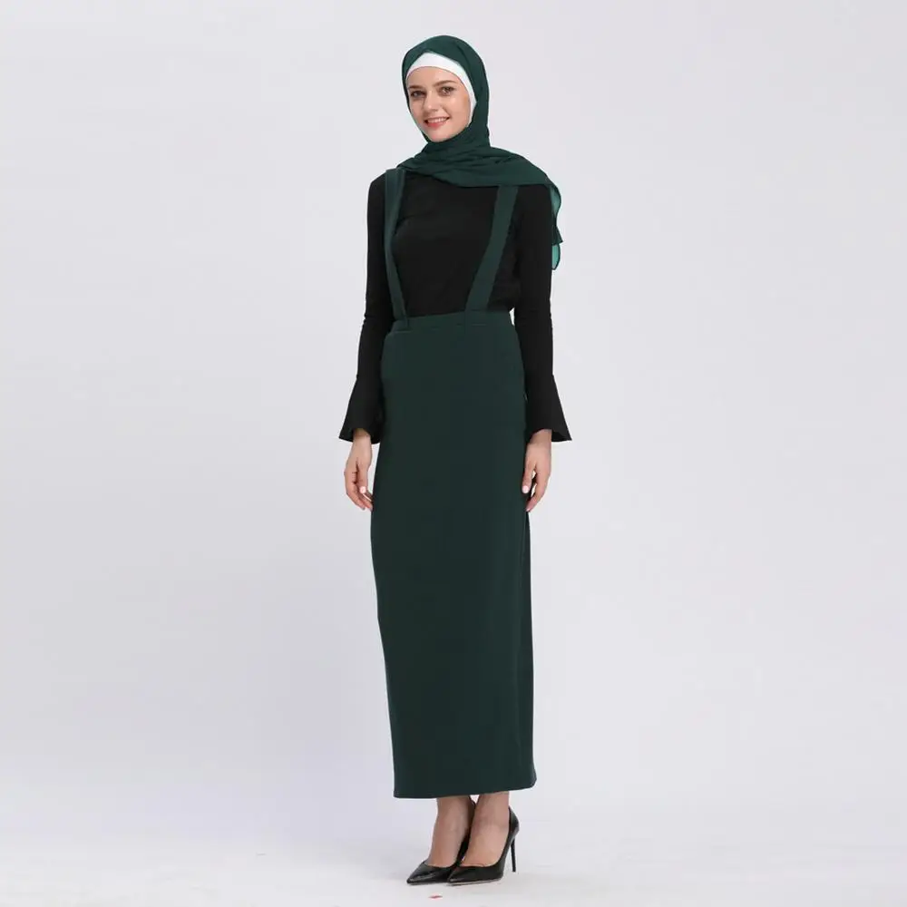 5 цветов Vestidos abaya мусульманские юбки Дубай Турецкий Арабский Bodycon мусульманская юбка на подтяжках женская мусульманская одежда модные низ