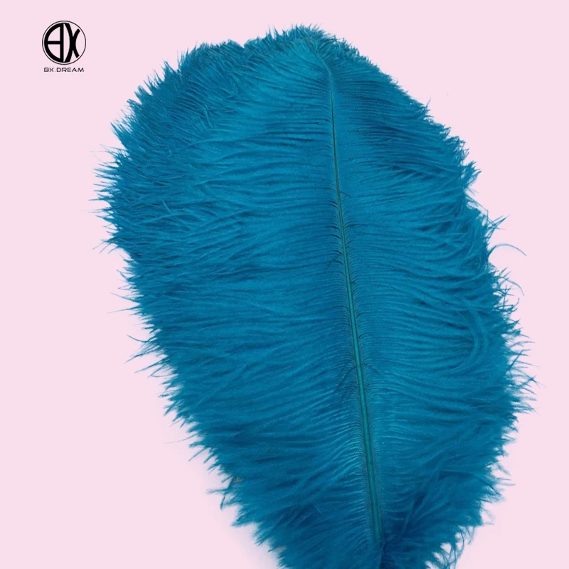 Wholesale 50pcs Perfect Lake Blue Ostrich Feather 40-45cm DIY Wedding Party Carnival Ornament | Дом и сад