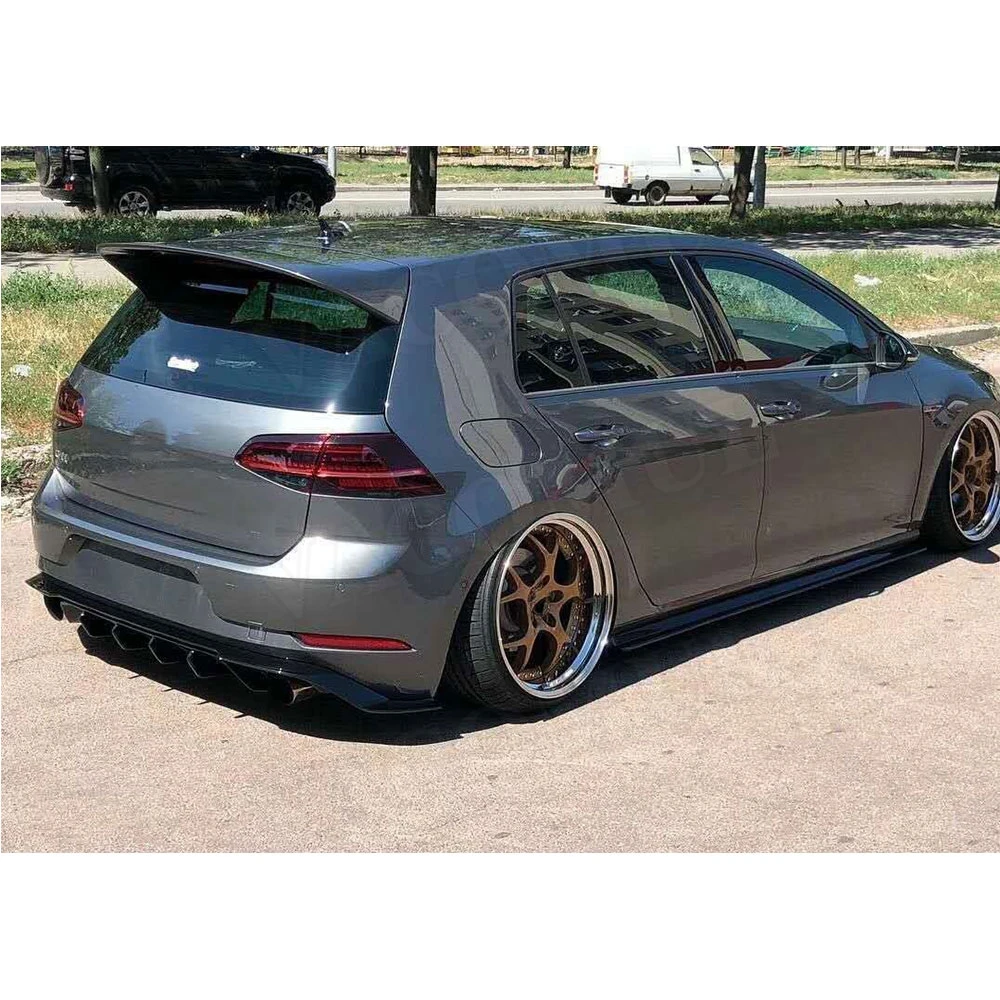 Задний спойлер из углеродного волокна для VW Golf 7 7,5 MK7.5 standard и GTI двойной выхлоп на одной розетке