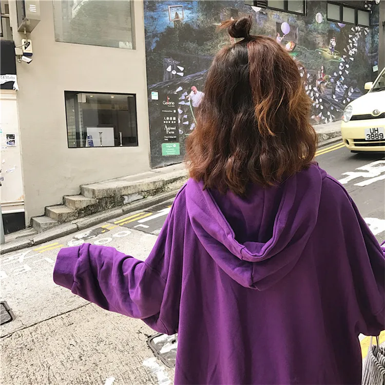 Толстовка большого размера 2018 BF Harajuku с буквенным принтом женская Свободная