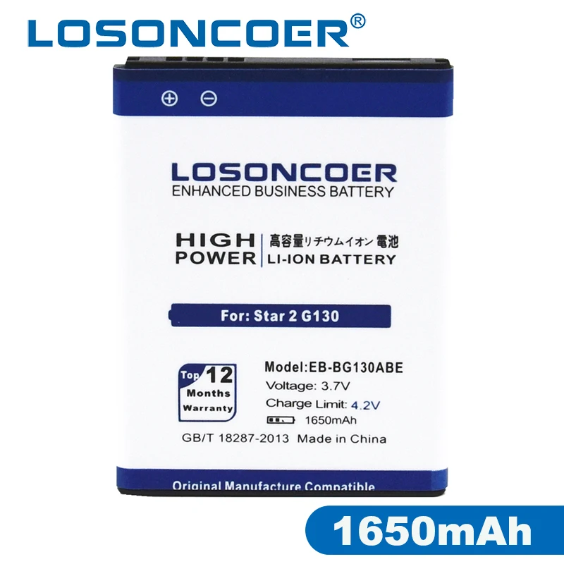 Сменный аккумулятор LOSONCOER 1650 мАч для Samsung Galaxy Star2 G130 Star Pro 2|Аккумуляторы мобильных