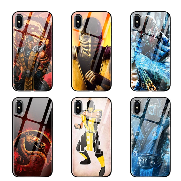 Mortal kombat закаленное стекло телефонные чехлы крышка для Apple iPhone 5 5S SE 6 6s 7 8 Plus X XS Max XR