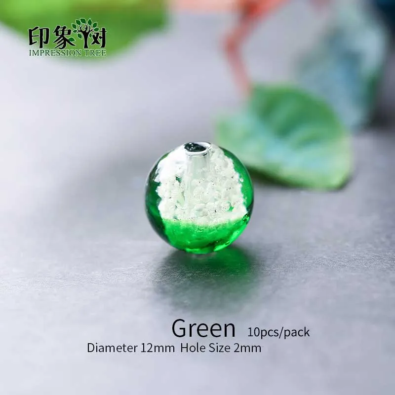 10mm Green 10pcs 10 шт 12 мм круглые люминисцентные стеклянные бусины с цветочной инкрустацией, светящиеся стеклянные бусины русалки ручной работы с кристаллами, сделай сам, ювелирные изделия 16019 - Цвет: 10mm Green 10pcs