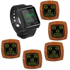 Беспроводная система пейджинговой связи, 5 многокнопочных пейджеров и 1 приемник часов для ресторана, KTV