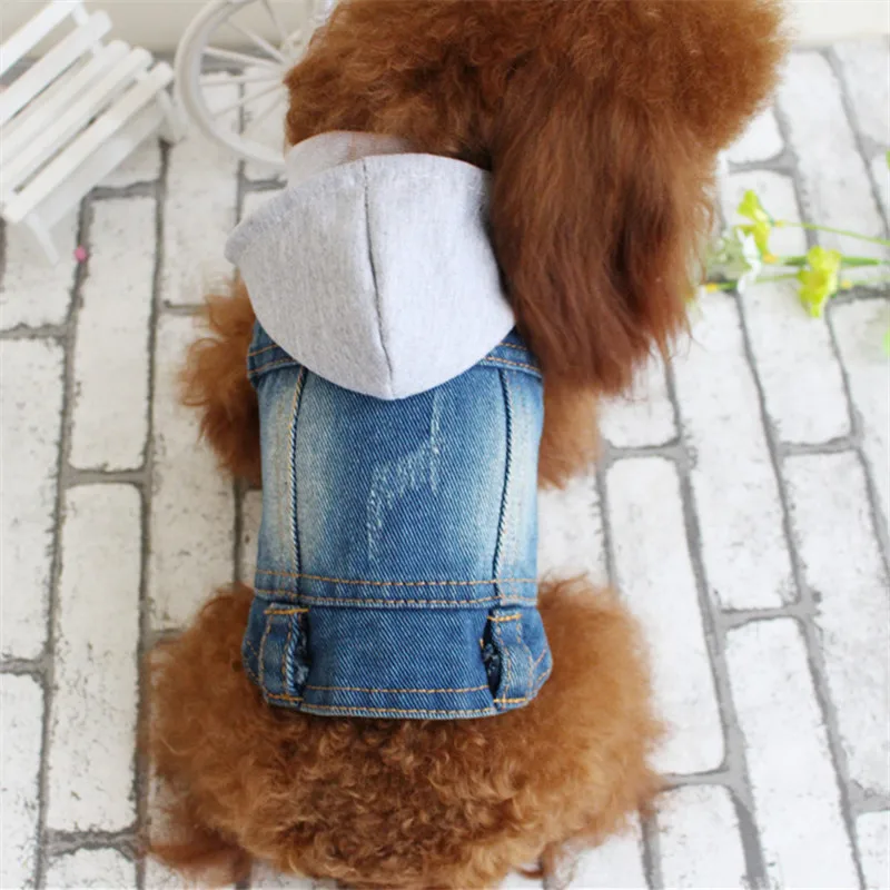 Жилет для собак джинсовый пиджак одежда на весну осень и Лето Джинсовая Одежда