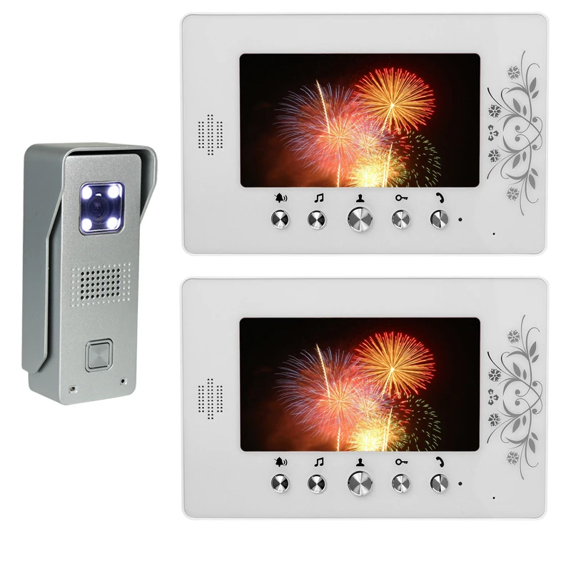 Видеодомофон из алюминиевого сплава с ЖК дисплеем 7 дюймов 2 шт.|video door phone|video