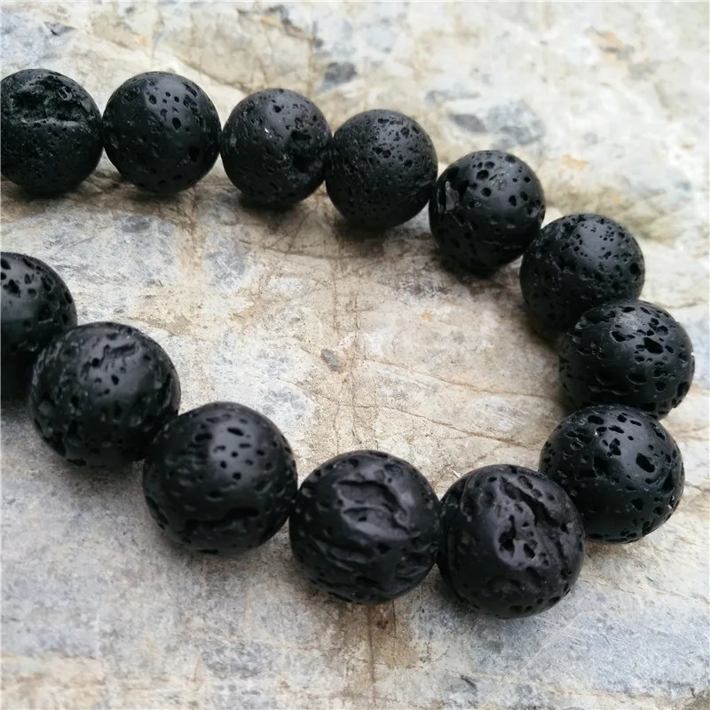 1 нитка бусины черного цвета шарик из натурального камня шарм ручной работы