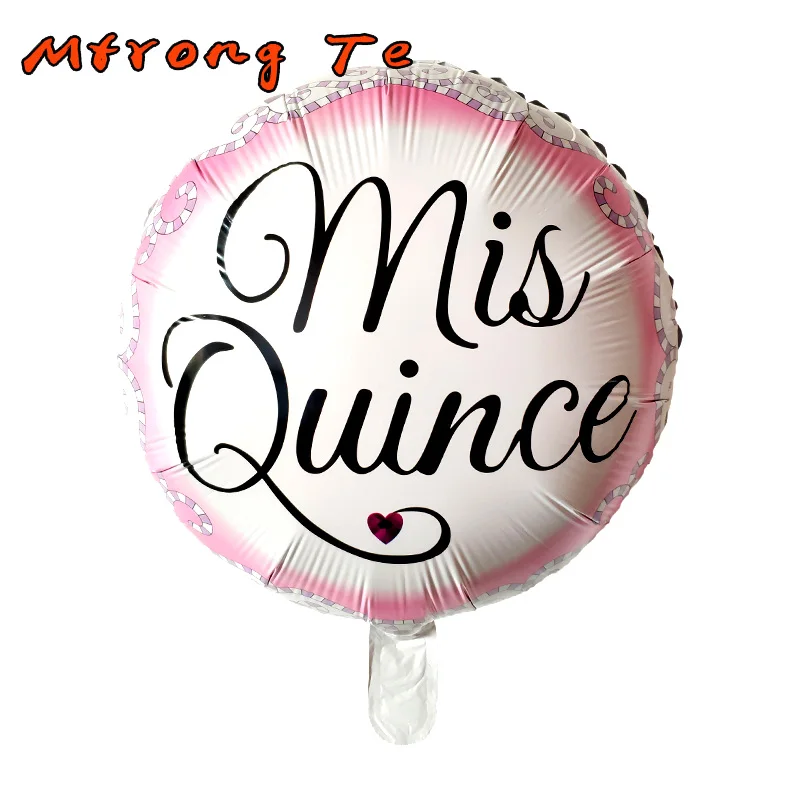 10 шт./лот Mis Quince 18 дюймовые круглые гелиевые шары из алюминиевой фольги испанская Пятнадцатая розовая