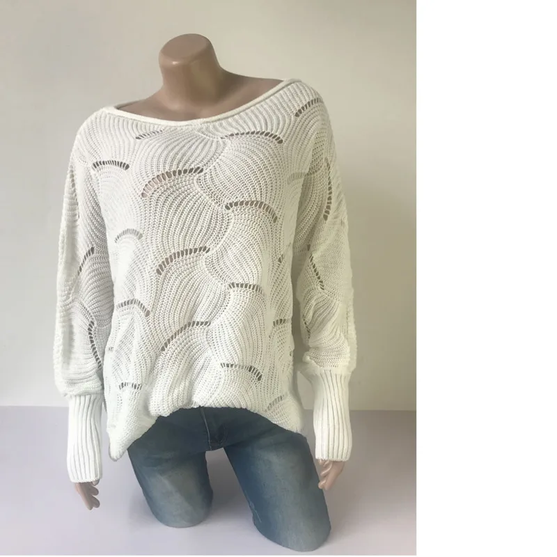 Sweater Woman Hollow Out Knitting Pullover Loose Casual O Neck Large Size Abrigos Mujer Invierno 2019 Ez* | Женская одежда