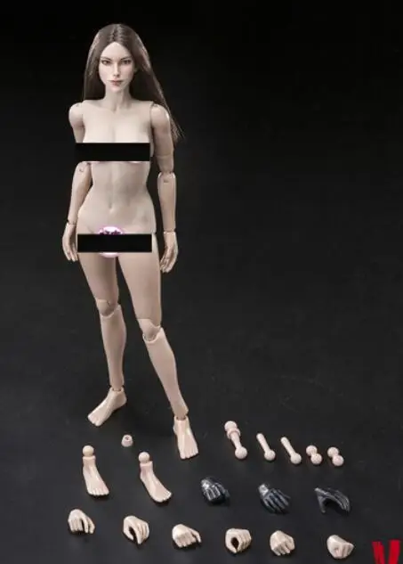 A 1/6 масштаб супермодель голова лепить и женский набор тела фигурка куклы VERYCOOL FX07 игрушки без набора одежды - Цвет: A